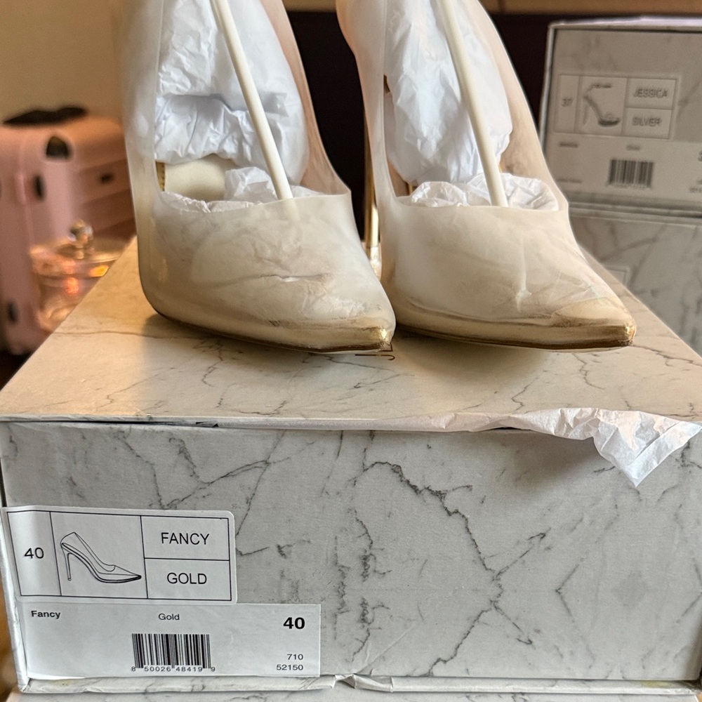 Fancy Gold Women's Heels